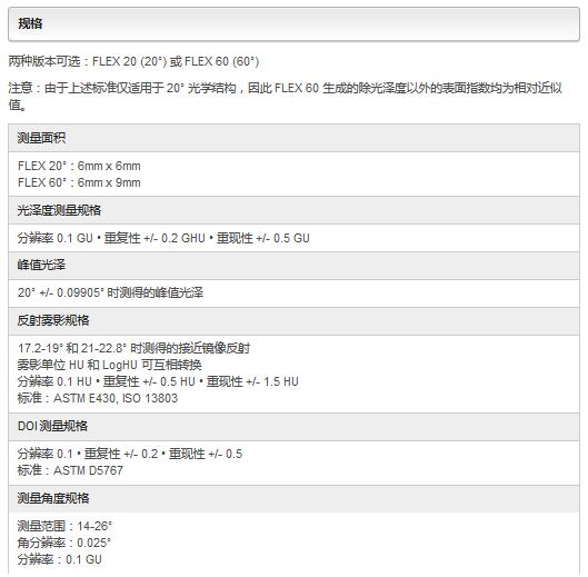 Rhopoint IQ FLEX 20噴涂光澤度規(guī)格參數(shù)